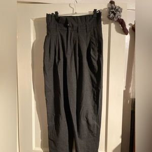 Pinstripe Black Ruffled Pants